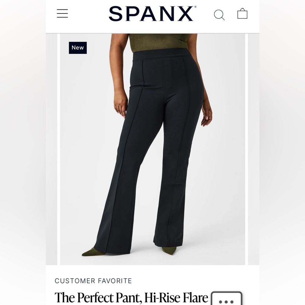 Spanx Perfect Pant High Rise Flare-  Work Pants M Petite Black